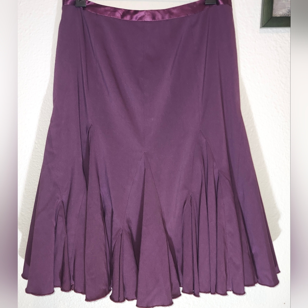 Elevenses * By Anthropologie Plum Mid Length "Dancer" Skirt Size 6 - Picture 9 of 9